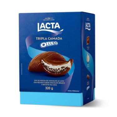 Imagem de Ovo de Chocolate Recheado Tripla Camada Oreo Lacta 320g