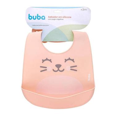 Imagem de Babador Silicone Buba Impermeável Pega Migalhas Gumy Pêssego