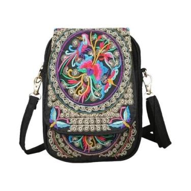 Imagem de Bolsa Transversal Feminina Casual De Lona, Bolsa De Ombro Com Vários B