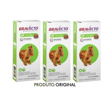 Imagem de Combo 3x Comprimido Bravecto Para Cães de 10 a 20 - MSD