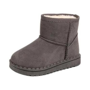 Imagem de Botas De Inverno Plush Unissex Para Crianças, Estilo Conciso Em Cores 