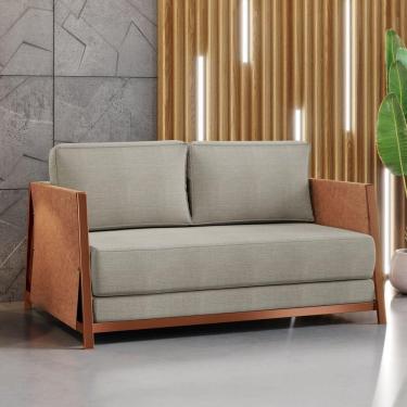 Imagem de Sofá Cama 2 Lugares M-09 Mais Decor Cobre/Linho Areia