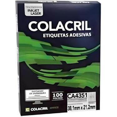 Imagem de Etiqueta Colacril Ca4351 65 por Folha 38,1mmx21,2mm com 100