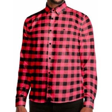 Imagem de Camisa Social MX72 Fit Manga Longa Flanela Mista Masculino Adulto Cores Sortidas - Ref 24104-Masculino