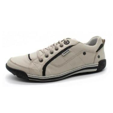 Imagem de Sapatenis Tenis Casual Masculino Em Couro Forrado Solado Borracha Palmilha Gel Excelent...