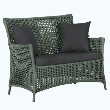 Imagem de 1 Sofá área Externa Igapó Alumínio Marrom Corda Náutica E11 Verde