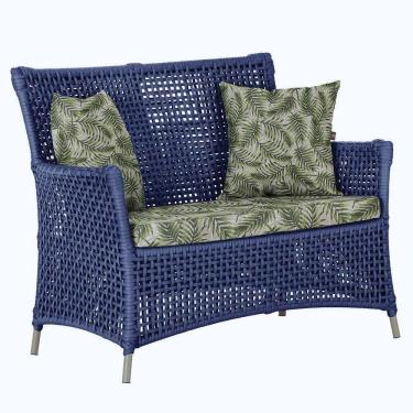 Imagem de 1 Sofá área Externa Igapó Alumínio Fendi Corda Náutica E5 Azul