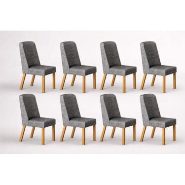 Imagem de Kit 8 cadeiras maciça de Jantar Estofada Iza- Arbo Design