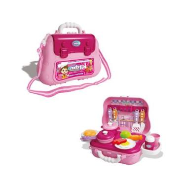 Imagem de Kit Chef de Cozinha Mini Faz de Conta Brinquedo Infantil Portátil 2 em