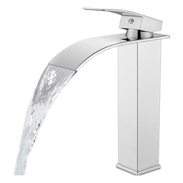 Imagem de Torneira Banheiro Lavabo Cascata Quente Frio em Inox Monocomando Yab