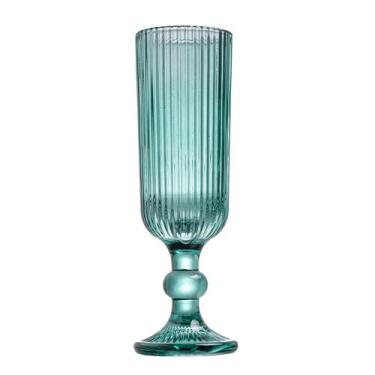 Imagem de Jogo 6 taças champanhe Cameratta cristal verde dourada 160ml -L Hermit