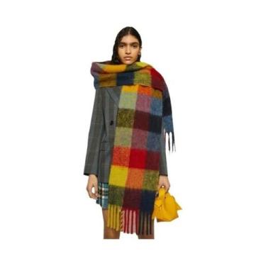 Imagem de Cachecol De Cashmere Para Homens E Mulheres, Grosso, Quente, Estampa X