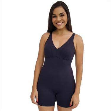 Imagem de Macaquinho Natação com Sustentação Light Preto - Stw Moda, Preto, P