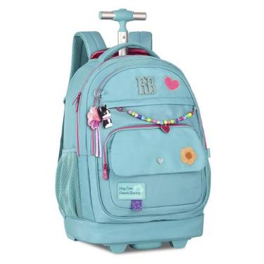 Imagem de Mochila Rebecca Bonbon Rodinha Escolar RB Carrinho Costa, Verde