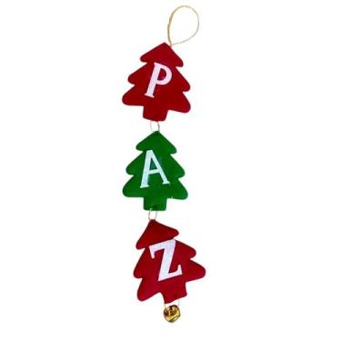 Imagem de Enfeite Natalino Porta Árvore Paz Com Sino Decoração Natal - Art Chris