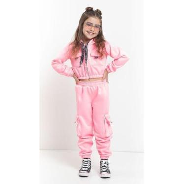 Imagem de Conjunto Casaco Infantil Menina Moletom Inverno Lessa K036 - Lessa Kid