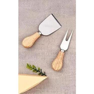 Imagem de Conjunto para queijo com 2 peças: 1 espátula e 1 garfo - MEGAGIFT COMÉ