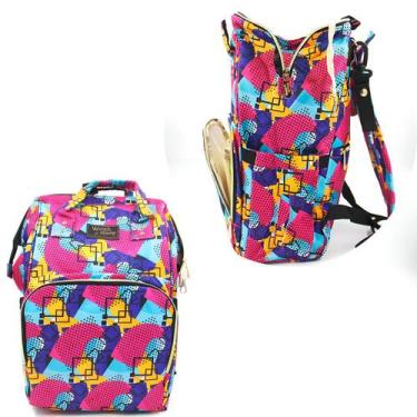 Imagem de Mochila Maternidade Estampada Mommy Bag Bebê Organização - Genérica