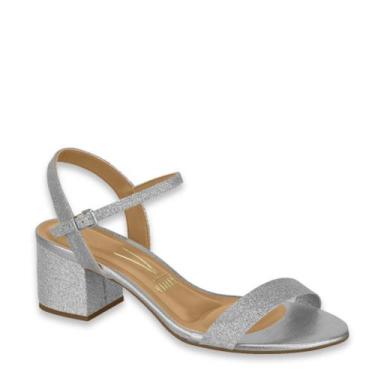 Imagem de Sandália Feminina Salto Baixo Vizzano 6291.900, Prata glitter, 38