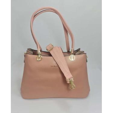 Imagem de Bolsa feminina ombro e transversal estruturada - Lucky Girl, Rosa, M