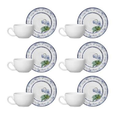 Imagem de Conjunto de 6 Xícaras de Café com Pires em Cerâmica Valência 85ml - Al