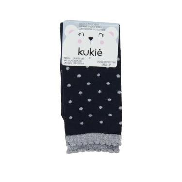 Imagem de Meia Infantil Feminina Kukiê Cano Longo Gliter Preta - 68132, Preto, 2