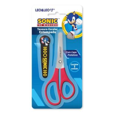 Imagem de Blister com 1 und de Tesoura Escolar Estampada com Capa Sonic Leo&Leo 
