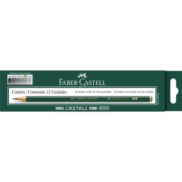 Imagem de Lápis Técnico Faber-Castell 9000 HB Grafite Corpo Sextavado Madeira Reflorestada FSC Preto