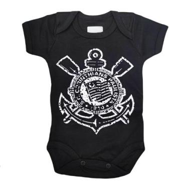 Imagem de Body Corinthians Símbolo Bebê Oficial, M, Preto