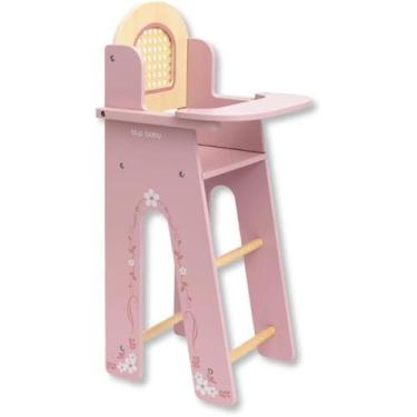 Imagem de Brinquedo De Madeira Cadeira De Papá Para Boneca Rosa Bup Baby