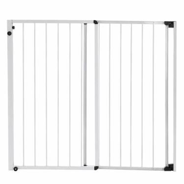 Imagem de Portão de Segurança Crianças e PET Altura 85cm x Largura 58 a 100cm Alumínio Branco