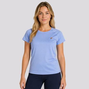 Imagem de Camiseta Fila Tennis Basic Feminina Azul Hortensia, GG