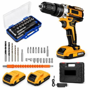 Imagem de Kit Furadeira E Parafusadeira Com Ferramentas Multifuncionais - PJR