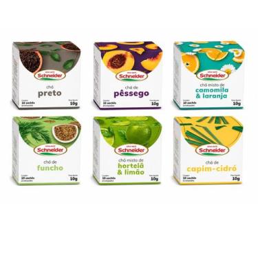 Imagem de Kit 6 Chá Natural Sachês Schneider Sabores