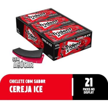 Imagem de Chiclete Trident Xsenses Cereja Ice Sem Açúcar - Caixa Com 2
