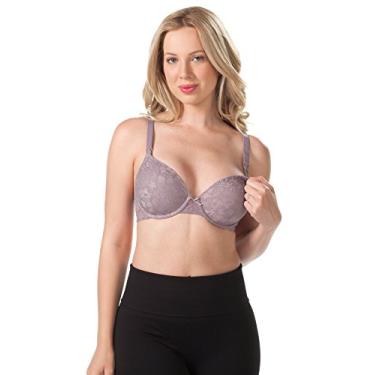 Imagem de Loving Moments by Leading Lady Sutiã feminino de renda para amamentação – Sutiã acolchoado confortável com aro para mães que amamentam, Codorna em tom de blush assado, 34DD