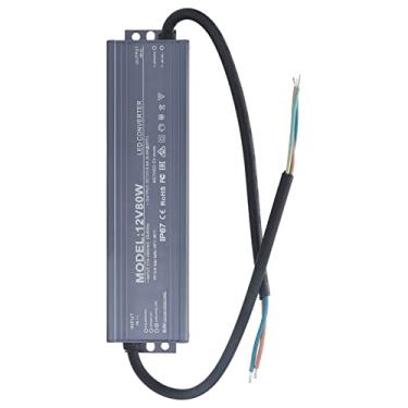 Imagem de Transformador de tensão de LED, fonte de alimentação à prova d'água de 80 W, núcleo de cobre de baixa perda, entrada AC170-265V com chip de proteção para equipamento de monitoramento(#1)