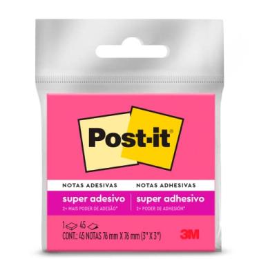 Imagem de Post-it, 3M, Bloco de Notas Adesivas, Rosa, 76mm x76mm, 45 Folhas