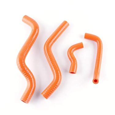 Imagem de LUXERAD Kit de tubo de refrigeração de silicone com desempenho de 3 camadas 4,5 mm para radiador de desempenho adequado para Hon da CBR250R CBR 250R 2011-2013 (laranja)
