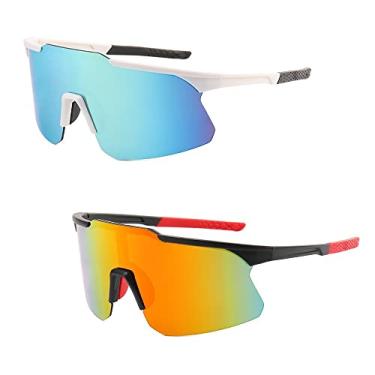 Imagem de Pendulari Óculos Esportivo Uv Feminino Masculino Beach Tennis - Branco e Preto (Lentes) - Lentes Espelhadas UV 400 - 2 Óculos - Unissex