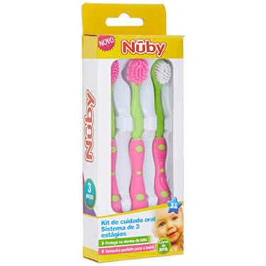 Imagem de Nuby Kit De Cuidado Oral Sistema De 3 Estágios Rosa