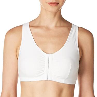 Imagem de Amoena Sutiã de lazer feminino Frances com fecho frontal, Branco, S C/D (32/34)