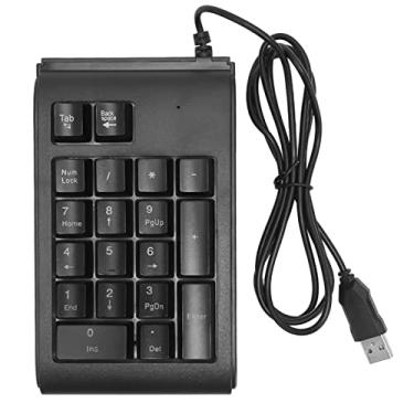 Imagem de Teclado numérico USB com fio, teclado numérico ergonômico com luz de fundo RGB, 19 teclas de tamanho completo, teclado numérico portátil ultra fino para laptop Android OS X PC(Preto)