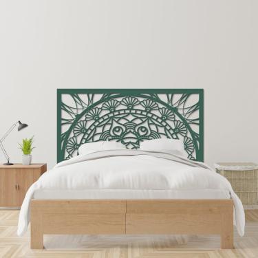 Imagem de Cabeceira de Cama Casal Mandala Flores Prosperidade 140X72cm - 6mm