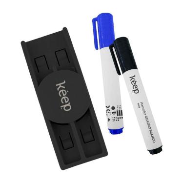Imagem de Kit Marcador Quadro Branco 2 Unidades C/ Apagador Magnético Keep - Mr010