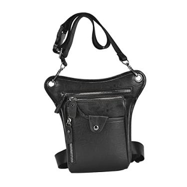 Imagem de segolike Mochila Masculina Bolsa Fanny Mochila Perna Perna Mochila Mochila Motocicleta Impermeável Esporte Ao Ar Livre, PRETO
