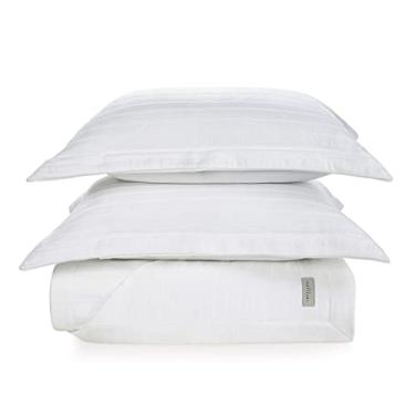 Imagem de Jogo de Colcha Trussardi Portuguesa Porteri 100% Algodão Queen Branco Trussardi