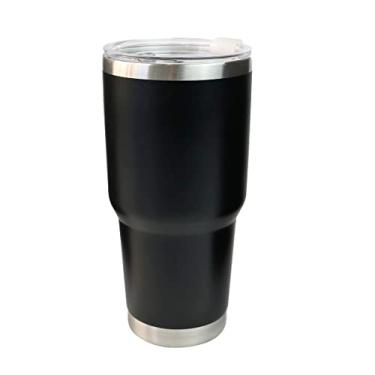 Imagem de COPO TÉRMICO DE AÇO INOXIDÁVEL COM TAMPA 900ML (Preto)