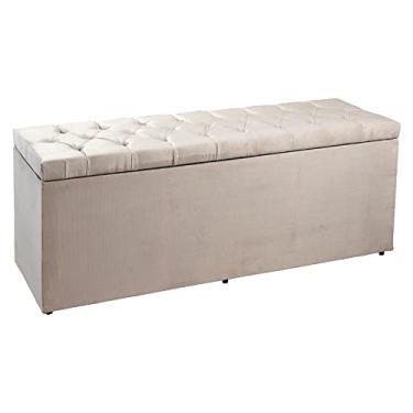 Imagem de Calçadeira Recamier Baú Queen 1,60m Madrid Suede Bege - Pallazio