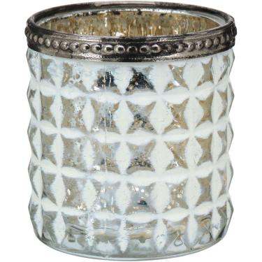 Imagem de TEMPLE CASTIÇAL 8x7x7cm METAL BRANCO